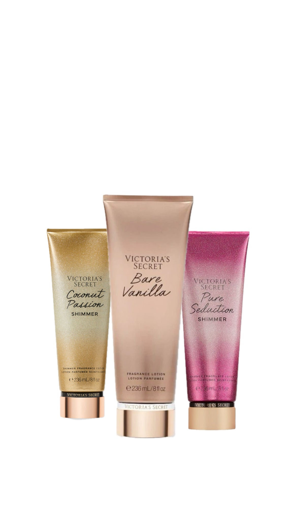 Trio Bare Vanilla Tradicional, Pure Seduction & Coconut Passion Shimmer